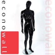 Gloss Black Male Mannequin With Abstract Style Face